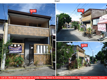 CARMONA ESTATES - CEDAR VILLAGE House & Lot for Sale : 3 Bedroom - 2CR