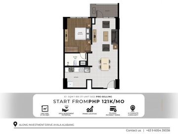 Condos for Sale in Alabang 1 Bed Room 61 SQM with Balcony Pre Selling