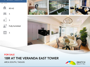 For Sale: 1BR Unit at The Veranda East Tower,  Arca South  Taguig, P19M