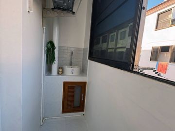 Sale condo Kuan Im Housing Estate, Building2, 4flr,Corner room35m.,2bed,1bath 838KB, furnished, Pa Daet, Mueang Chiang Mai