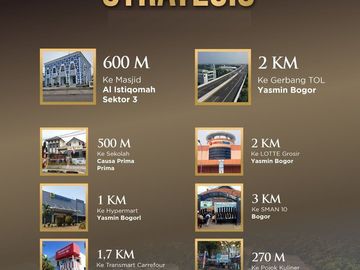 Rumah Yasmin Bogor Dekat Tol, 2 LANTAI Baru, Mewah Harga Murah di Kota Bogor Barat City, Jual Dijual