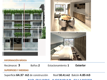 Super departamento en Col. Portales , Col. Zacahuitzco, Benito Juárez, Ciudad de México