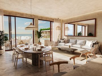 Desarrollo frente al mar en Puerto Morelos, Loft amueblado