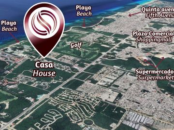 Casa con alberca y jardín cerca de la playa, venta, el Cielo, Playa del Carmen.