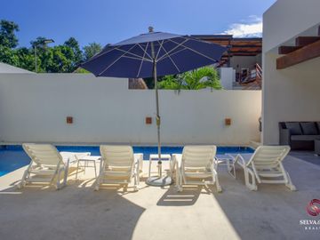 Casa con alberca y jardín cerca de la playa, venta, el Cielo, Playa del Carmen.