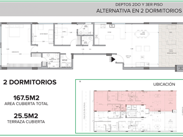 201 Cumbayá. Miravalle. Departamentos con patio y balcón. Departamento 2 ó 3 Dormitorios 167,50 m  más balcón 25,80 m