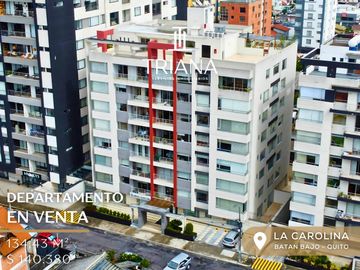 DEPARTAMENTO EN UBICACIÓN ESTRATÉGICA TRAS QUICENTRO SHOPPING, AMPLIO Y LUMINOSO EN VENTA BATAN BAJO - LA CAROLINA - QUITO NORTE