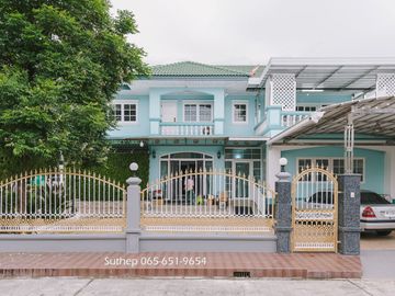 Hot Deal! Only 7.9 Million Baht Corner 2-storey detached house with built-in furniture, move-in ready, located in Plearnjai Village 2, near Laemtong S