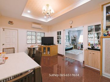 Hot Deal! Only 7.9 Million Baht Corner 2-storey detached house with built-in furniture, move-in ready, located in Plearnjai Village 2, near Laemtong S