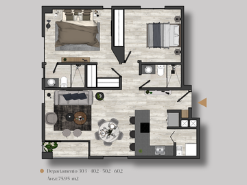 503 Tu nuevo Hogar. Granda Centeno. Tranquilidad sin salir de Quito. De Venta: Departamento 2 dormitorios. 75,92  m2 + Balcón. A Estrenar