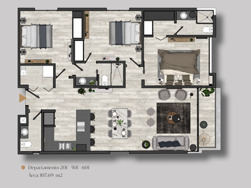 601 Tu nuevo Hogar. Granda Centeno. tranquilidad sin salir de Quito. De Venta: Departamento 3 dormitorios. 107,12 m2 + Balcón. A Estrenar