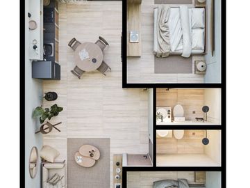 Departamento de 2 habitaciones muy cerca de la 5ta Avenida