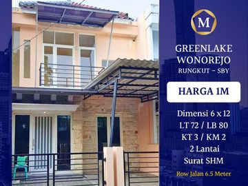 Rumah Greenlake Wonorejo Siap Huni Terawat dkt MERR Wisata Semanggi Mangrove