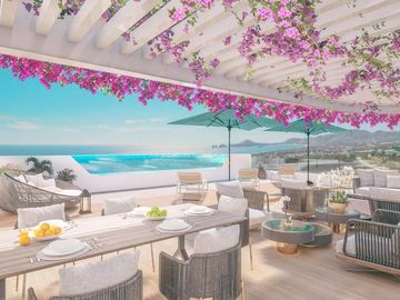 Condo con vista al mar en venta, Terraza privada, El Tezal, Cabo San Lucas