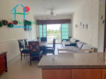 Suite en venta amueblada con terraza, vista al lago y áreas comunes