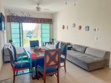 Suite en venta amueblada con terraza, vista al lago y áreas comunes