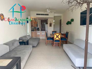 Suite en venta amueblada con terraza, vista al lago y áreas comunes