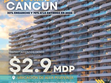 PREVENTA EN CANCÚN Deptos 1 RECAMARA
