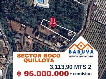 Venta Terreno , con rol propio Sector Boco Quillota