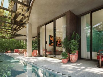 Condo duplex en venta, junto al mar, rooftop común, alberca, Tulum 101, Tulum