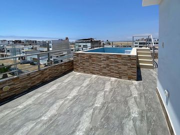 Punta Hermosa - TRIPLEX PENTHOUSE Frente a Parque de 3dorm + 2cocheras + Piscina + 3balcones