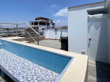 Punta Hermosa - TRIPLEX PENTHOUSE Frente a Parque de 3dorm + 2cocheras + Piscina + 3balcones
