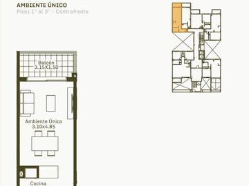 Venta 2 Ambientes en Pozo Emprendimiento Palomar