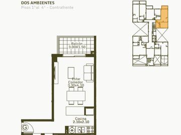 Venta 2 Ambientes en Pozo Emprendimiento Palomar