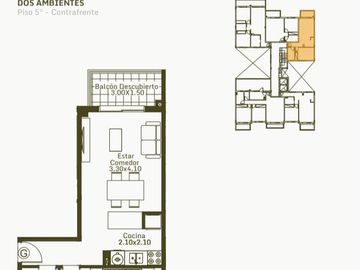 Venta 2 Ambientes en Pozo Emprendimiento Palomar