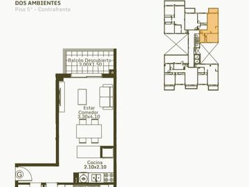 Venta 2 Ambientes en Pozo Emprendimiento Palomar