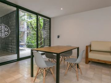 Departamento de 3 habitaciones amueblado frente al parque La Ceiba en Playa del Carmen