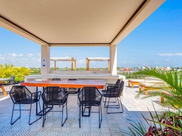 Departamento de 3 habitaciones amueblado frente al parque La Ceiba en Playa del Carmen