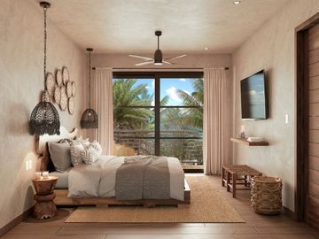 PRE VENTA DEPARTAMENTO CON LOCK OFF, JARDIN Y PISCINA PRIVADA, A UNOS PASOS DE LA LAGUNA DE BACALAR