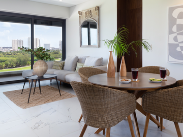 Exclusivo Departamento de 2 Habitaciones con Vista al Campo de Golf en Puerto Cancun