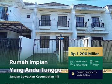 Rumah Dijual SIAP HUNI Bergaya Eropa Di Area Grand Depok City Dekat Jalan Margonda Stasiun Depok