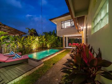2-Story Minimalist Villa with Pool in Serene Ubud Bali for Rent Yearly
