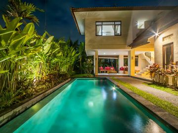 2-Story Minimalist Villa with Pool in Serene Ubud Bali for Rent Yearly
