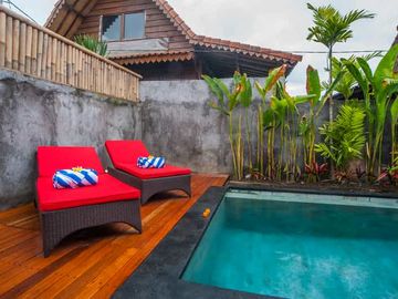 2-Story Minimalist Villa with Pool in Serene Ubud Bali for Rent Yearly