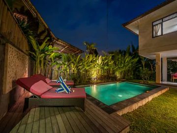 2-Story Minimalist Villa with Pool in Serene Ubud Bali for Rent Yearly