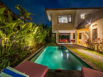 2-Story Minimalist Villa with Pool in Serene Ubud Bali for Rent Yearly