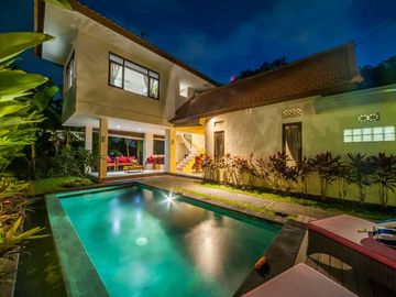 2-Story Minimalist Villa with Pool in Serene Ubud Bali for Rent Yearly