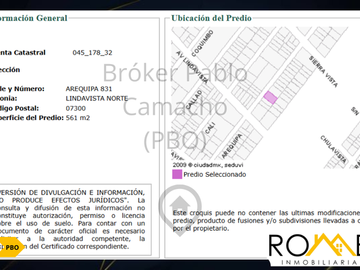 Casa en Venta, remate de casa en Ciudad de México (CDMX) Alcaldía: Gustavo A. Madero, Col: Lindavista, Calle: Arequipa 831