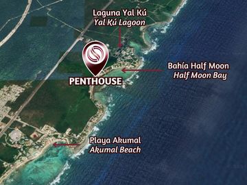 Penthouse frente al mar en venta, roof garden,  Akumal, Quintana Roo