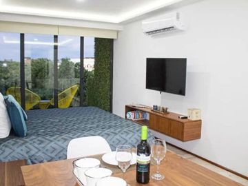 Departamento tipo estudio en venta, Rooftop Común, Zona Centro, Playa del Carmen
