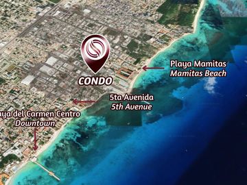 Departamento tipo estudio en venta, Rooftop Común, Zona Centro, Playa del Carmen