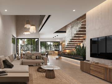 LUJOSA Villa en Senderos Sur, Mayakoba de 4 Habitaciones
