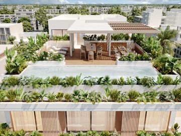 Estudio con alberca común, en venta, Centro, Playa del Carmen.