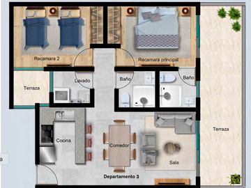 GRAN DEPARTAMENTO CON TERRAZA DE 20M2 EN PORTALES NORTE