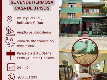 SE VENDE INCREÍBLE CASA DE 2 PISOS C/ AZOTEA EN BELLAVISTA, CALLAO