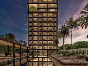Departamento con Roof bar y alberca, en venta, Santa Rita Cholul, Mérida